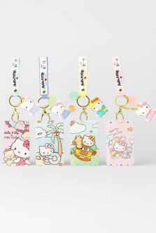 Бейдж на карабине с брелоком "Hello Kitty", ABS (7*11 см), mix