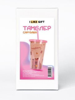 Тамблер iLikeGift &quot;Capybara ray&quot;, pink (880 мл)