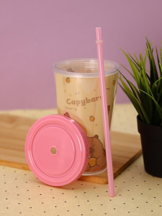 Тамблер iLikeGift &quot;Capybara ray&quot;, pink (880 мл) 