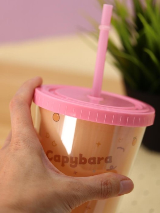 Тамблер iLikeGift &quot;Capybara ray&quot;, pink (880 мл) 