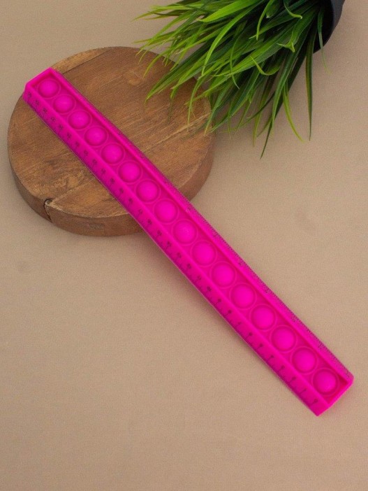 Линейка силиконовая  POP IT розовая  30 см 