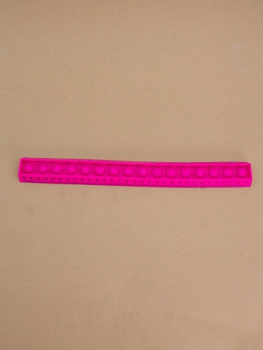 Линейка силиконовая  POP IT розовая  30 см 
