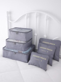 Набор органайзеров для путешествий 6 шт. "Laundry pouch", grey
