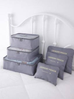 Набор органайзеров для путешествий 6 шт. "Laundry pouch", grey