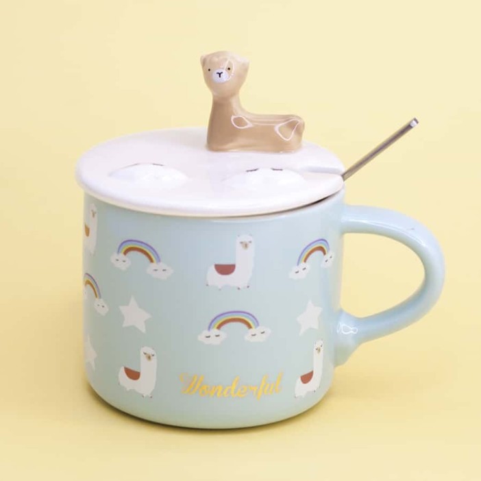 Кружка Whiskes Lama "Many lamas", green (330ml) 