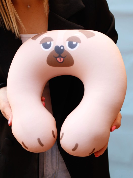 Игрушка- Подушка для шеи Hugme toys «Бульдог» 