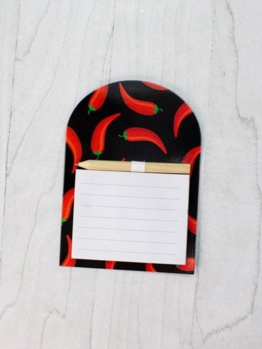 Магнитный блок для записей с карандашом «Chili», black, 10х14 см 