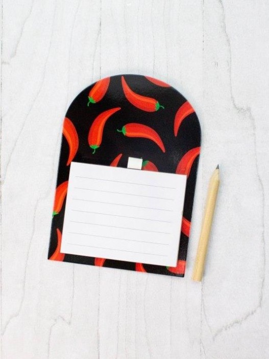 Магнитный блок для записей с карандашом «Chili», black, 10х14 см 