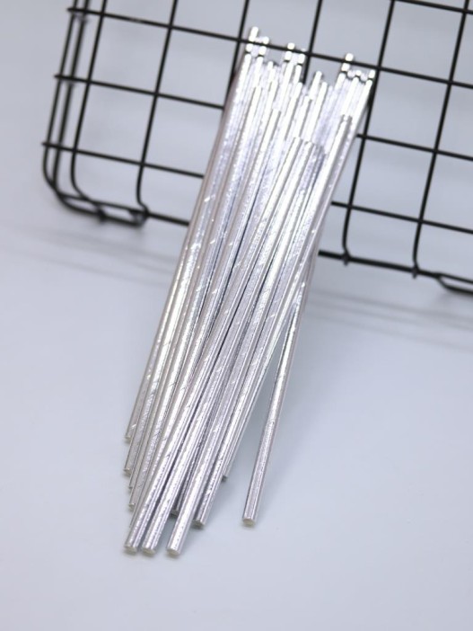 Трубочки одноразовые для напитков 25 шт. &quot;Party go&quot;, silver (197 мм) 