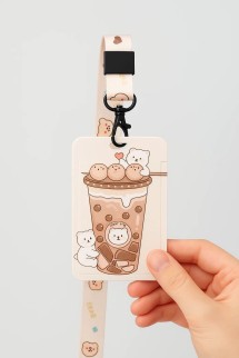 Футляр для карт на ленте "Bubble shake", blue