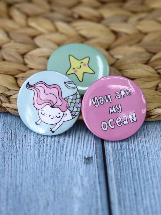 Набор значков 3 шт. iLikeGift &quot;Mermaid&quot; 