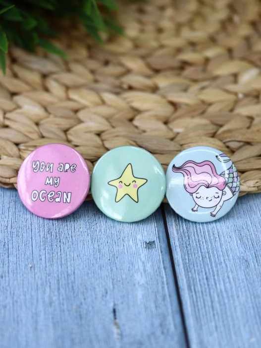 Набор значков 3 шт. iLikeGift &quot;Mermaid&quot; 