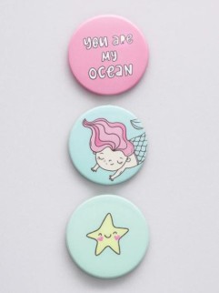 Набор значков 3 шт. iLikeGift "Mermaid"