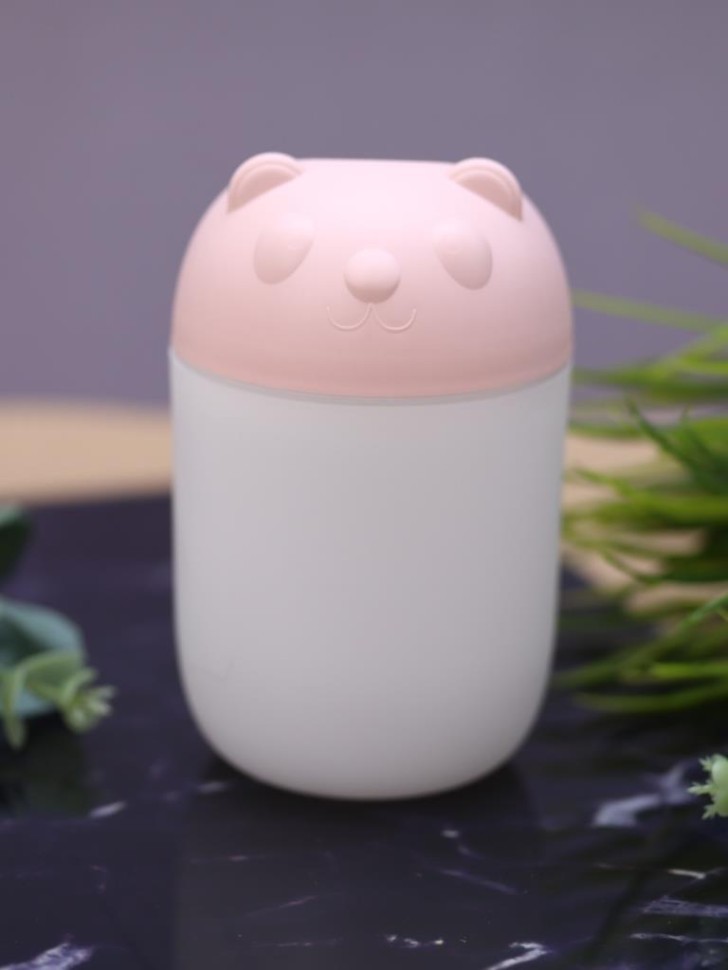 Настольный увлажнитель воздуха - ночник iLikeGift "Мишка", розовый, (портативный, USB)