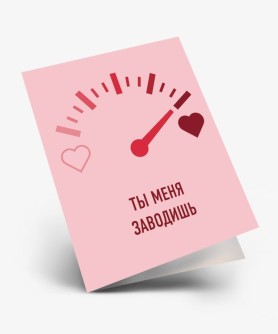 Набор двойных мини открыток 10 шт. "Ты меня заводишь", 65*8см