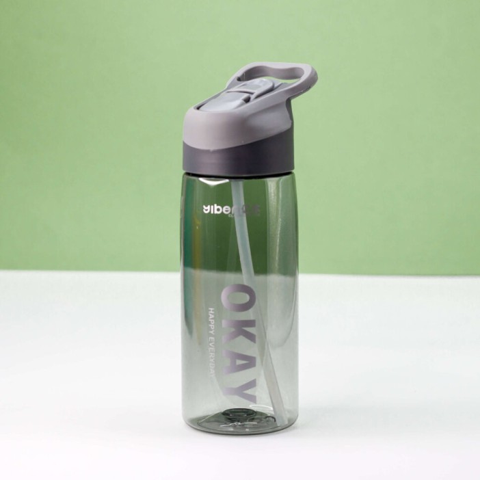 Спортивная бутылка "Happy every day Okay", gray (570ml) 