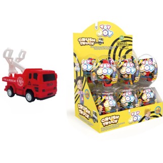 Яйцо огромное Пластик &quot;CRASH TRUCK&quot; с игрушкой и сахарным драже, 12шт.
