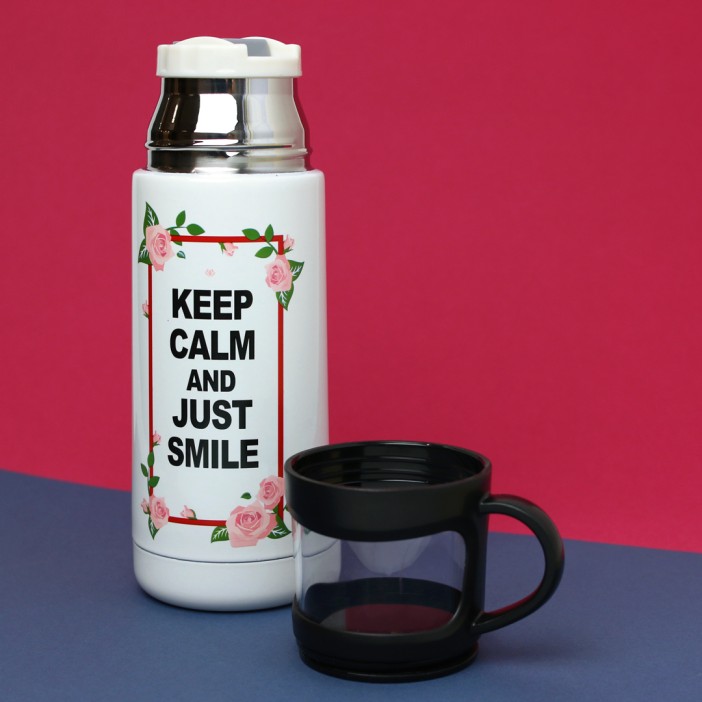 B-HS-6750-Z ТЕРМОС &quot;Keep Calm&quot; white 350ml 