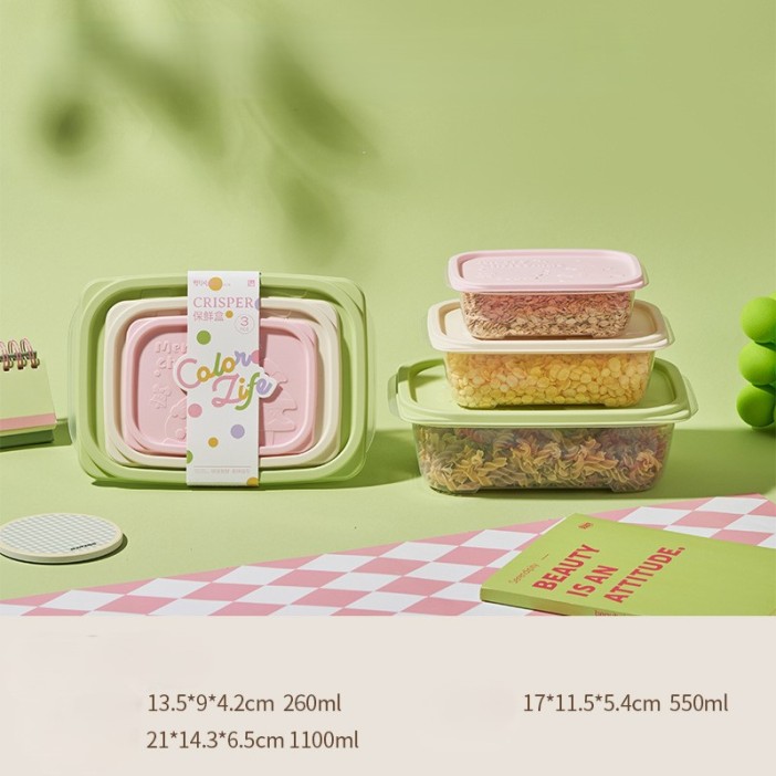 Набор контейнеров 3 шт. «Color life» (2 л, 1.1 л, 0.55 л) 