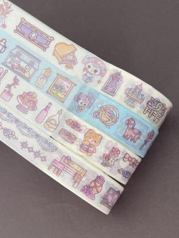 Набор декоративного скотча 4 шт. "Love and happy", blue (1.5см*2м)