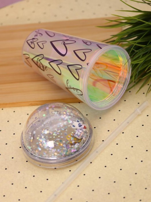 Тамблер iLikeGift "Love heart", blue (450 ml) 