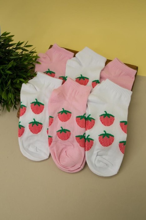 Носки женские &quot;Strawberry Pink and White&quot;, р.35-40, 2 пары 