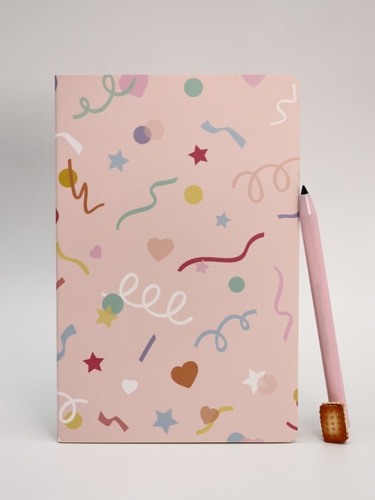 Блокнот (А5) "Drawings, confetti", pink (14.5*21) 