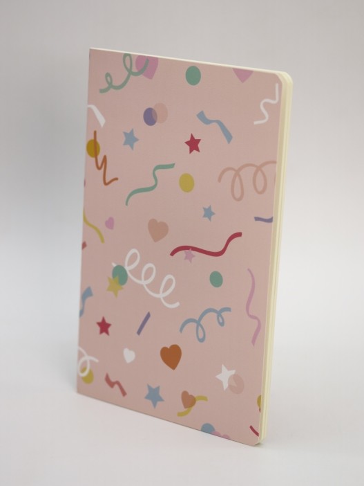 Блокнот (А5) "Drawings, confetti", pink (14.5*21) 