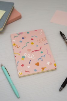 Блокнот (А5) "Drawings, confetti", pink (14.5*21)