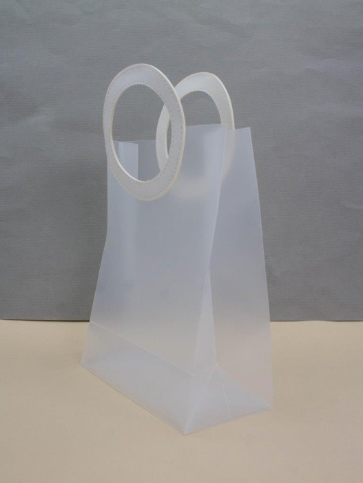 Пакет подарочный (S) "Round handle", white (22*21*10) 