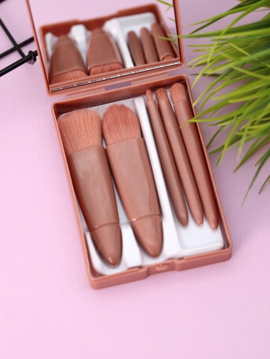 Набор кистей для макияжа + зеркало &quot;Beauty On-the-Go&quot;, 5 кистей 