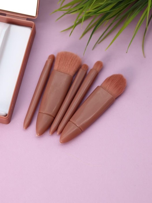 Набор кистей для макияжа + зеркало &quot;Beauty On-the-Go&quot;, 5 кистей 