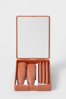 Набор кистей для макияжа + зеркало "Beauty On-the-Go", 5 кистей