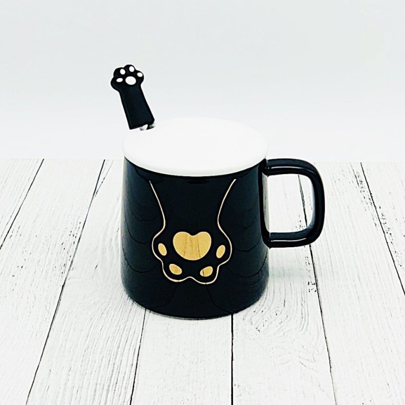 Кружка "Сat's foot", black (400ml) 