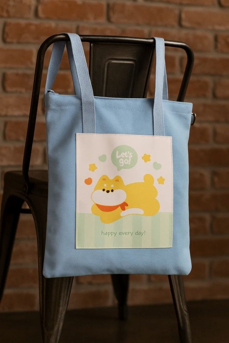 Сумка шоппер &quot;Yellow dog&quot;, blue 