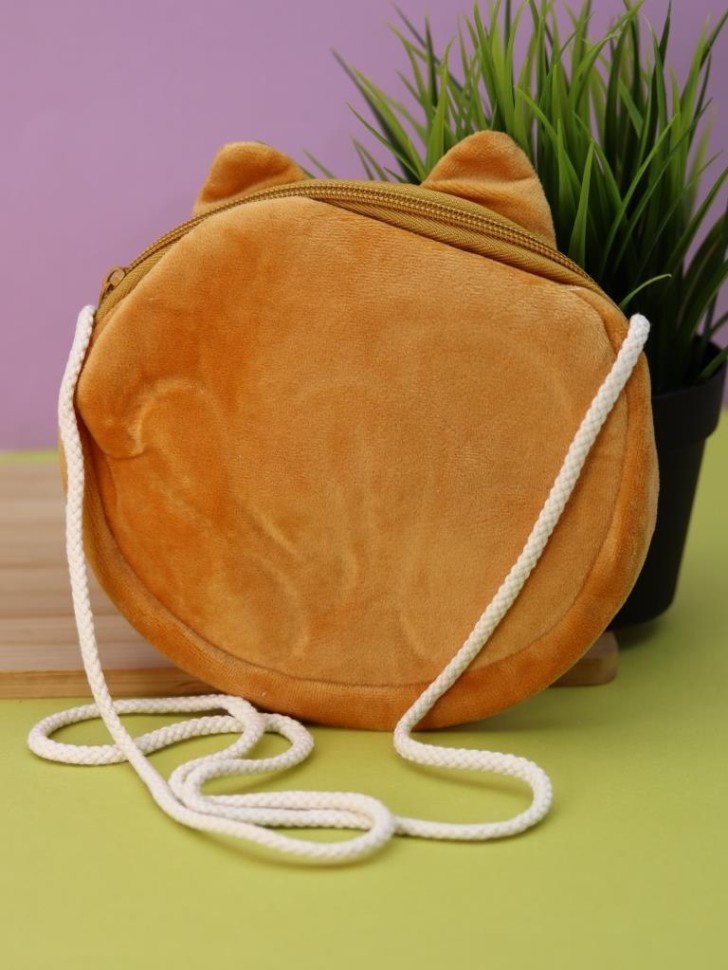 Сумочка плюшевая "Лиса", оранжевая (16*14 см)