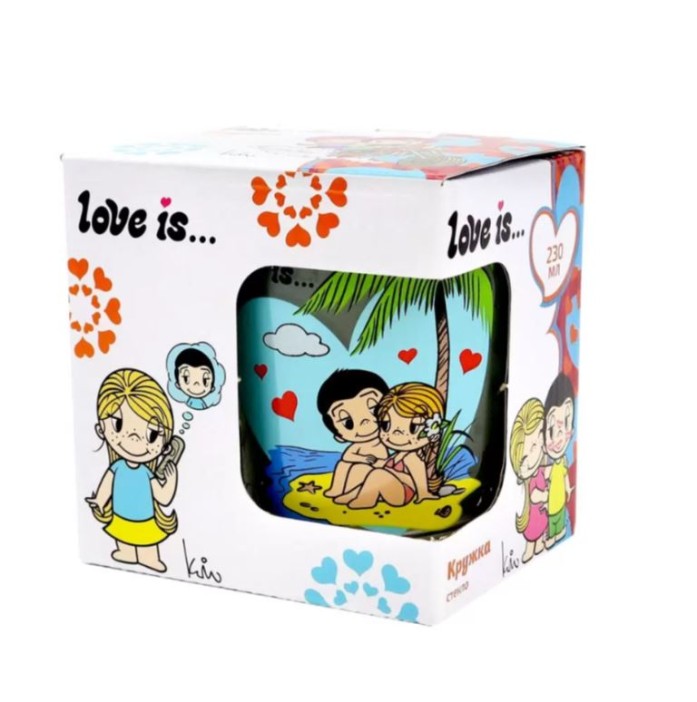 Кружка &quot;Love is...Модерн&quot;, в подарочной упаковке, стекло (230 мл) 