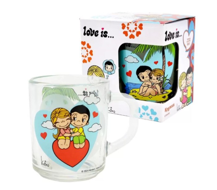 Кружка &quot;Love is...Модерн&quot;, в подарочной упаковке, стекло (230 мл) 