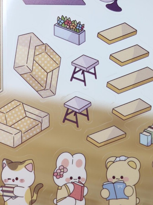 Наклейки+пинцет для творчества румбокс &quot;Библиотека&quot;, фиолетовые (16*20 см) 