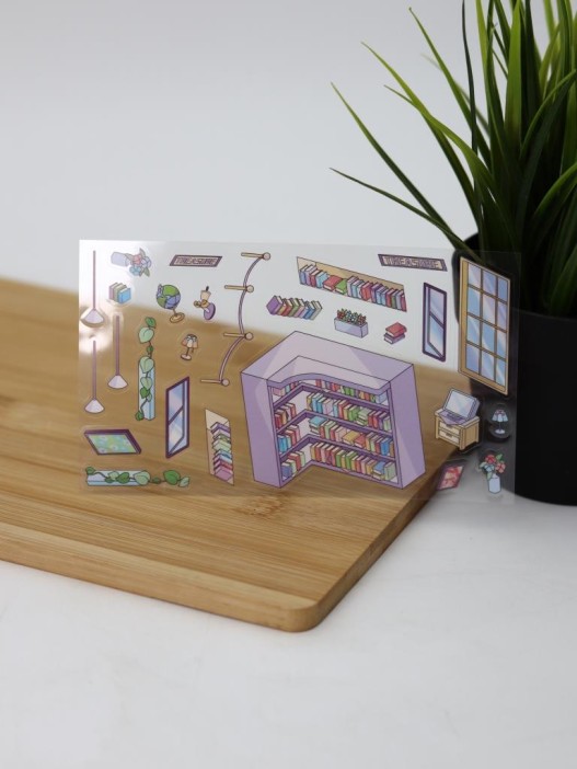 Наклейки+пинцет для творчества румбокс &quot;Библиотека&quot;, фиолетовые (16*20 см) 