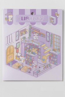 Наклейки+пинцет для творчества румбокс "Библиотека", фиолетовые (16*20 см)