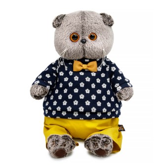 Мягкая игрушка "Кот Басик в джемпере в цветочек" (22 см)