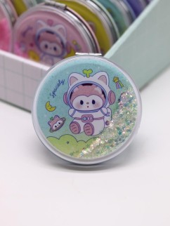 Зеркало шейкер раскладное &quot;Spacely&quot;, зеленое, 7*7 см