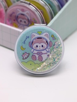 Зеркало шейкер раскладное "Spacely", зеленое, 7*7 см