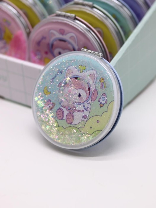 Зеркало шейкер раскладное &quot;Spacely&quot;, зеленое, 7*7 см 