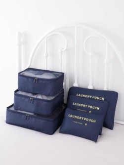 Набор органайзеров для путешествий 6 шт. "Laundry pouch", dark blue