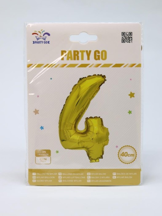 Шар фольгированный &quot;Milestone moments&quot; цифра 4, золото (40 см) 