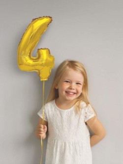 Шар фольгированный "Milestone moments" цифра 4, золото (40 см)