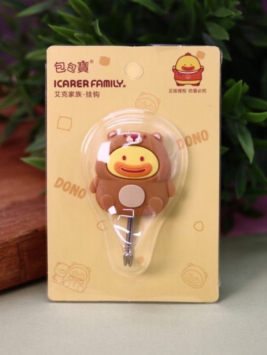 Крючок на липучке «Funny bear», brown 