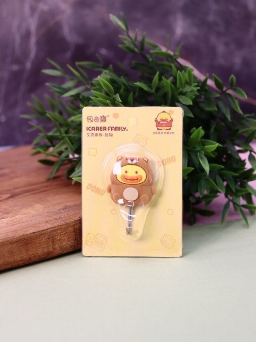 Крючок на липучке «Funny bear», brown 